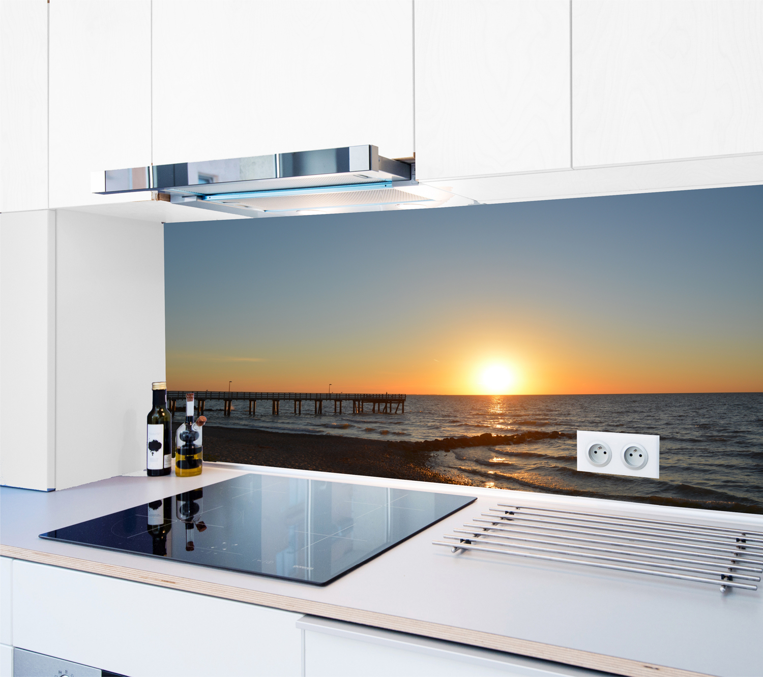 Küchenrückwand grau hochglanz pflegeleicht Wandverkleidung SP821 Acrylglas