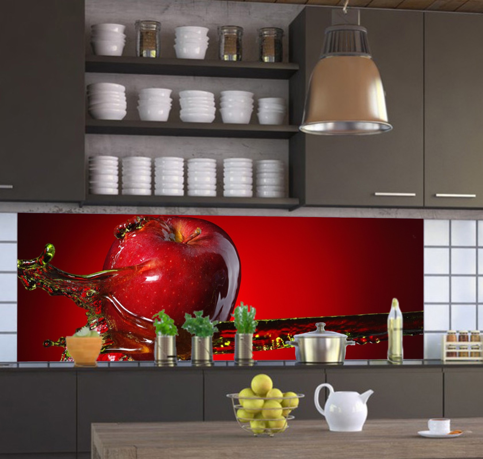 Küchenrückwand Apfel SP80 AluVerbund Alu Spritzschutz  Fliesenspiegel